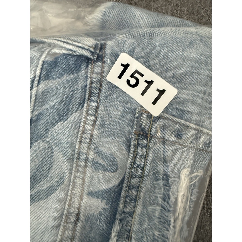 Free People We The People Distressed Denim Mini Shorts Fray Hem Size 28 (fit 32) - Picture 7 of 7